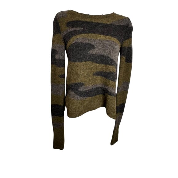 Isabel Marant Etoile Camo Alpaca Blend Open Back Tie Sweater Womens size 34 XS - Picture 2 of 7